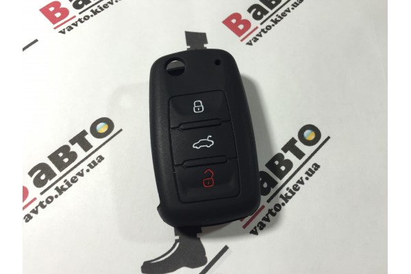 Чехол силиконовый ключа для  VW Passat, Golf, Polo, Jetta, Sharan, Touran, Touareg, Tiguan, Caddy, Scirocco, Multivan